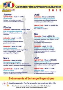 Calendrier des animations 2013