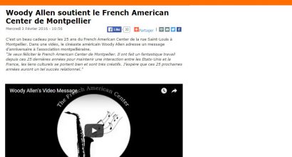 Presse - Woody Allen soutient le French American Center de Montpellier